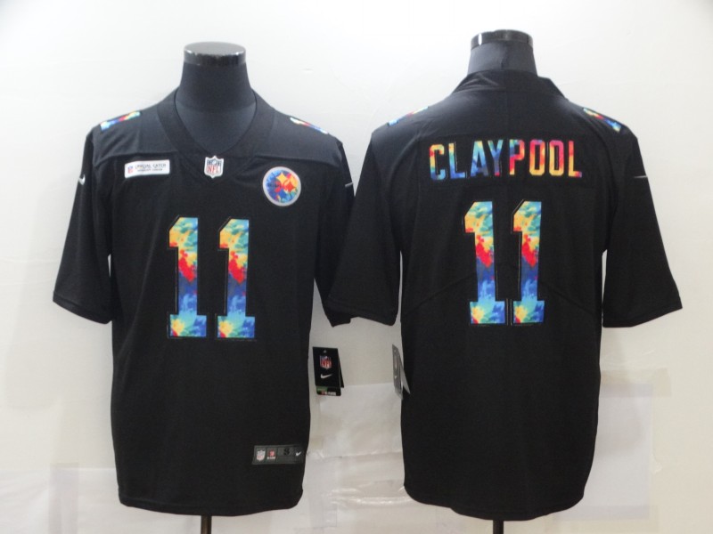 Men's Pittsburgh Steelers #11 Chase Claypool 2020 Black Crucial Catch Limited Stitched Jersey